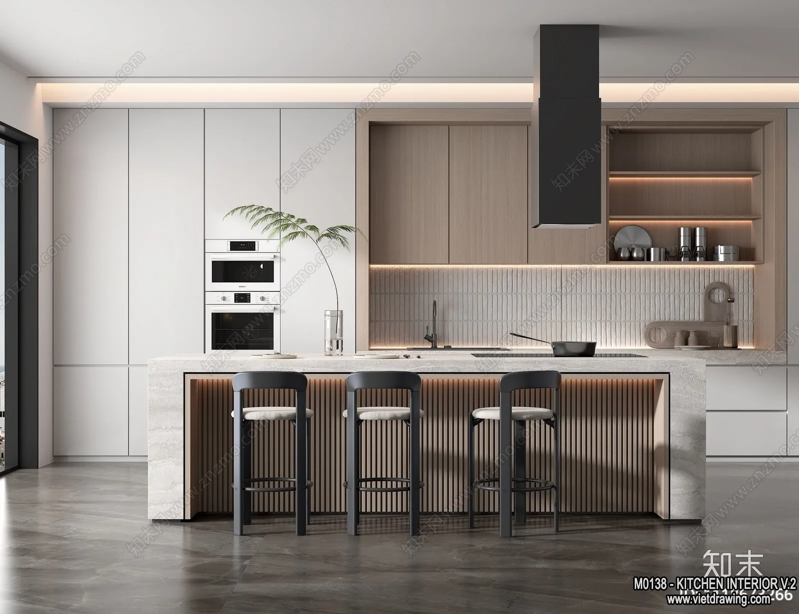 Kitchen – Modern Style Interior 3D Scenes – 218