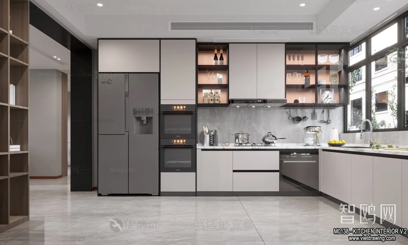 Kitchen – Modern Style Interior 3D Scenes – 219