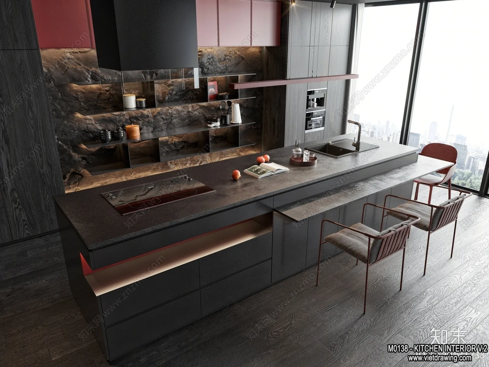 Kitchen – Modern Style Interior 3D Scenes – 228