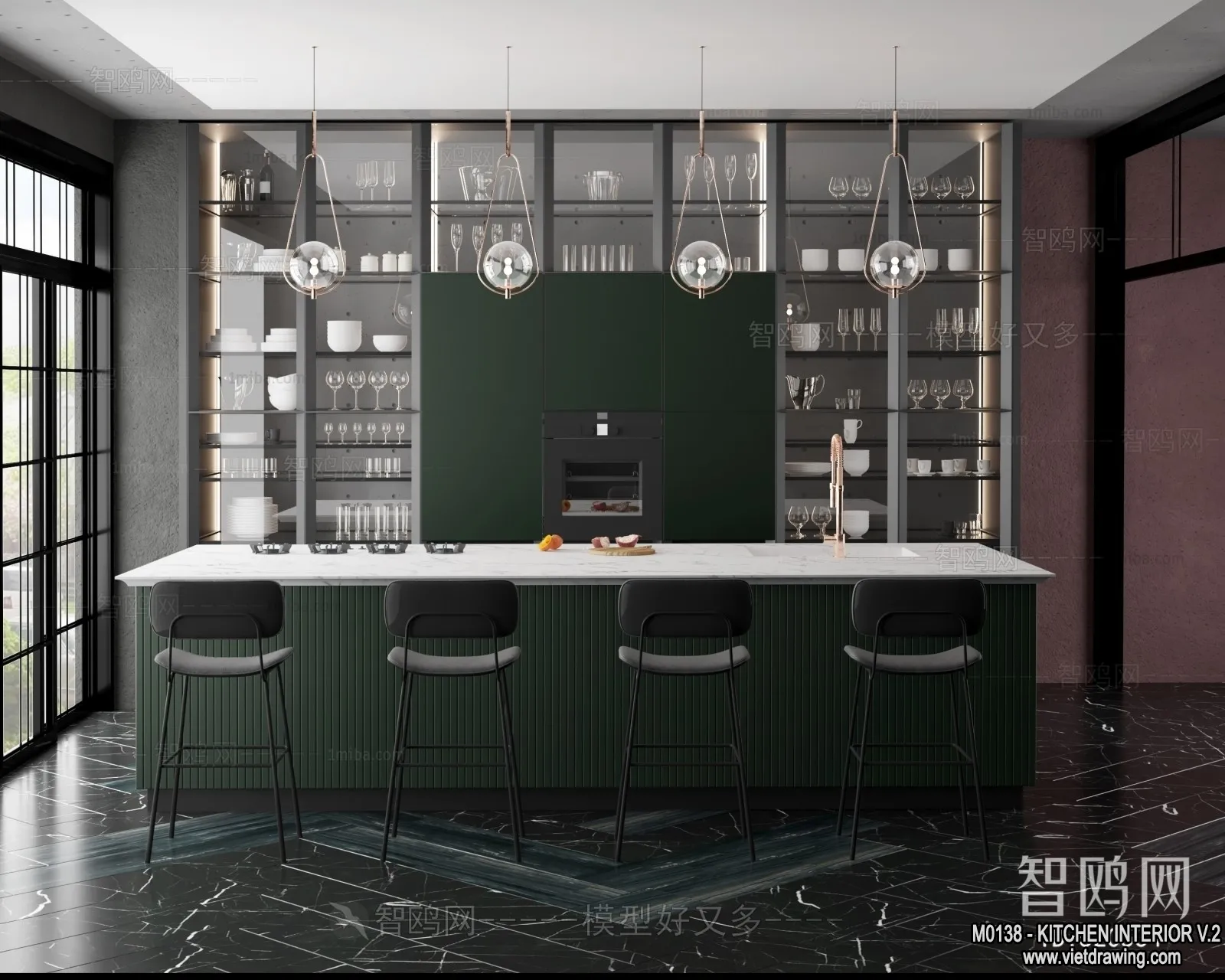 Kitchen – Modern Style Interior 3D Scenes – 233