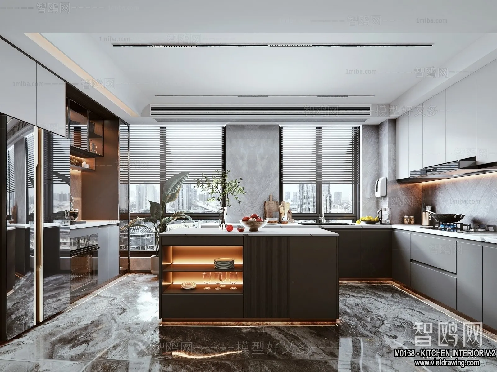 Kitchen – Modern Style Interior 3D Scenes – 237