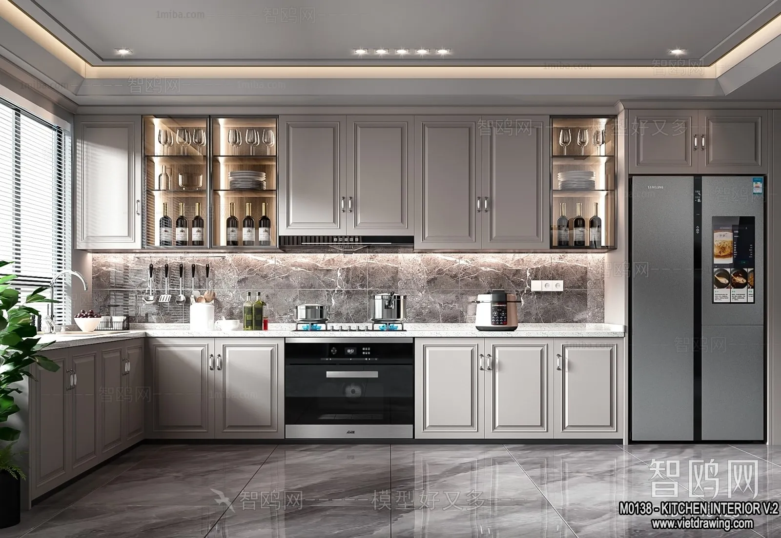 Kitchen – Modern Style Interior 3D Scenes – 238