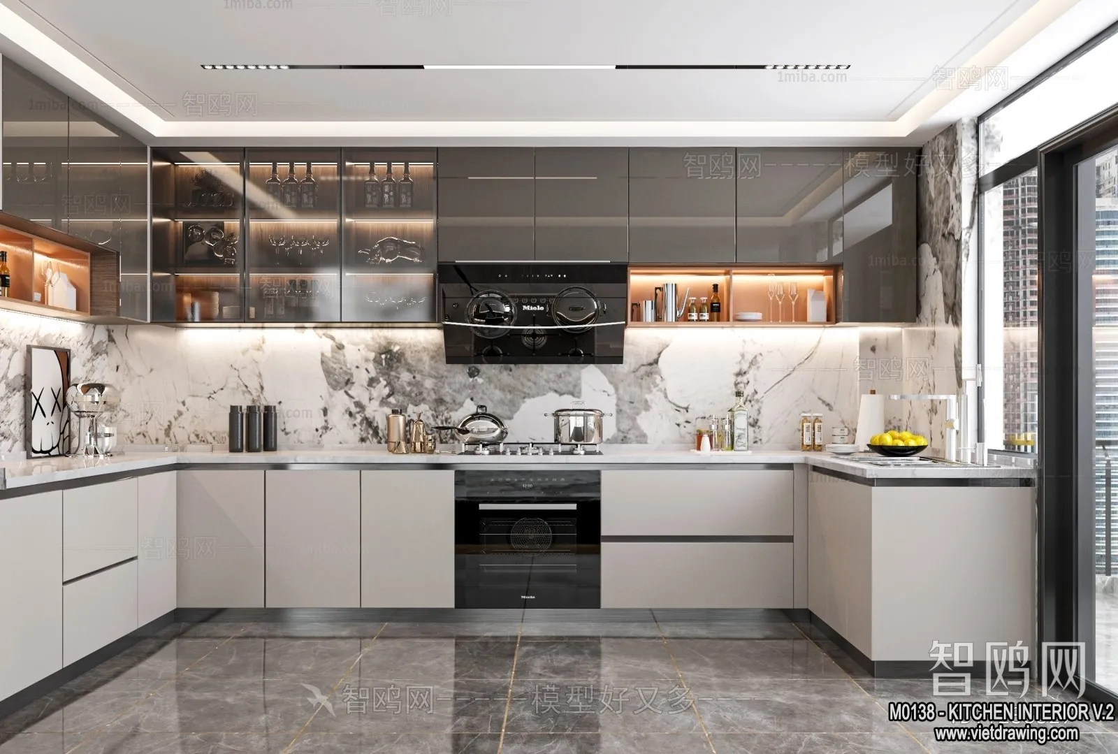 Kitchen – Modern Style Interior 3D Scenes – 243