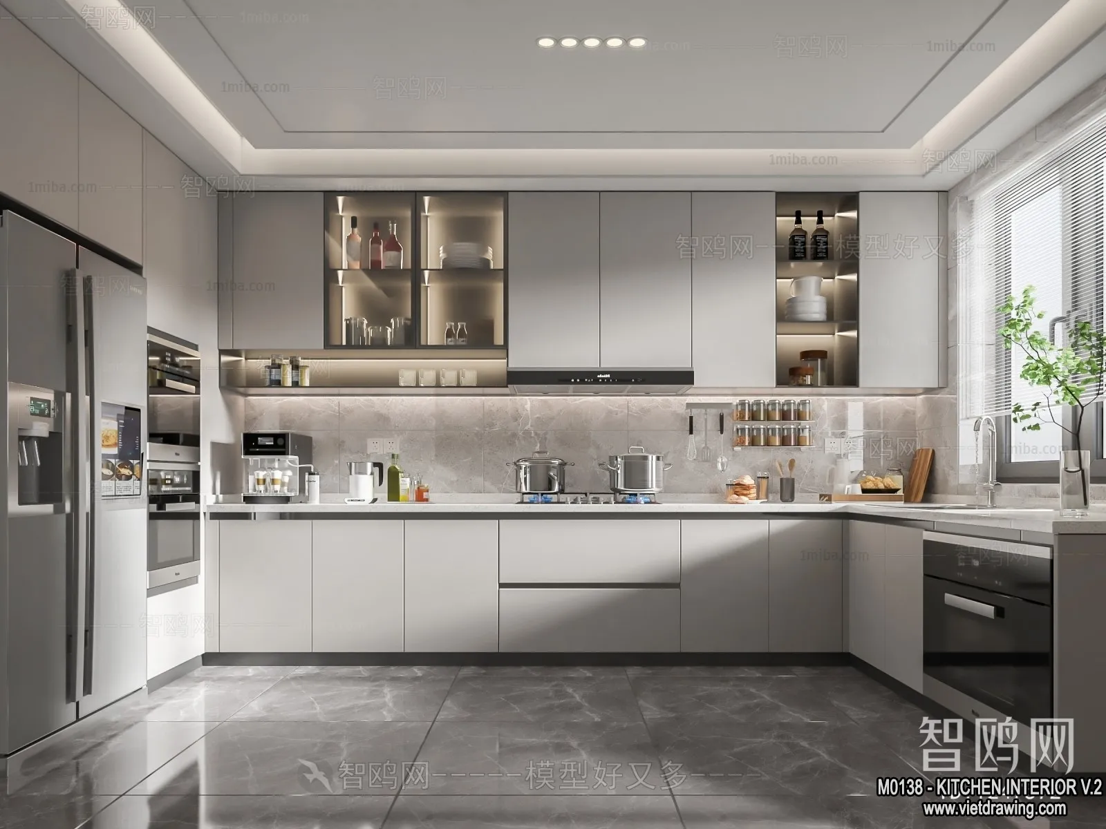 Kitchen – Modern Style Interior 3D Scenes – 244