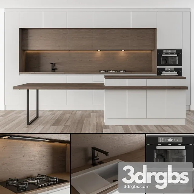 Kitchen modern – white and wood 32