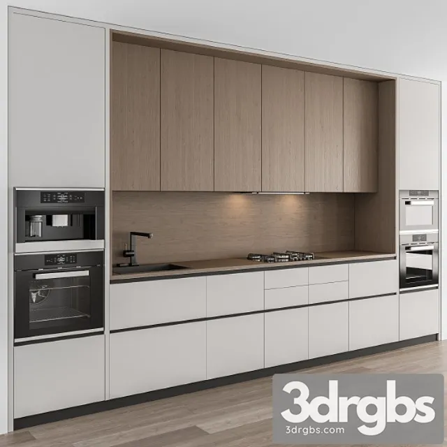 Kitchen modern – white and wood cabinets 75 3dsmax Download