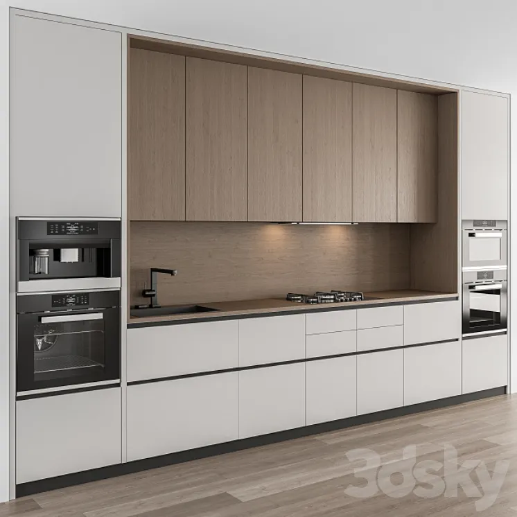 Kitchen Modern – White and Wood Cabinets 75 3DS Max