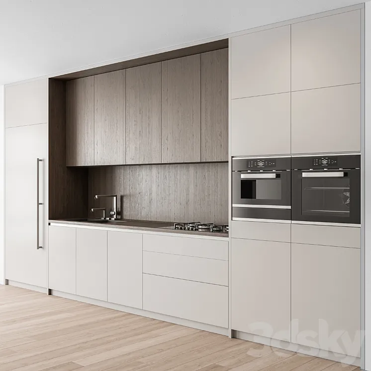 Kitchen Modern – white and Wood Cabinets 81 3DS Max