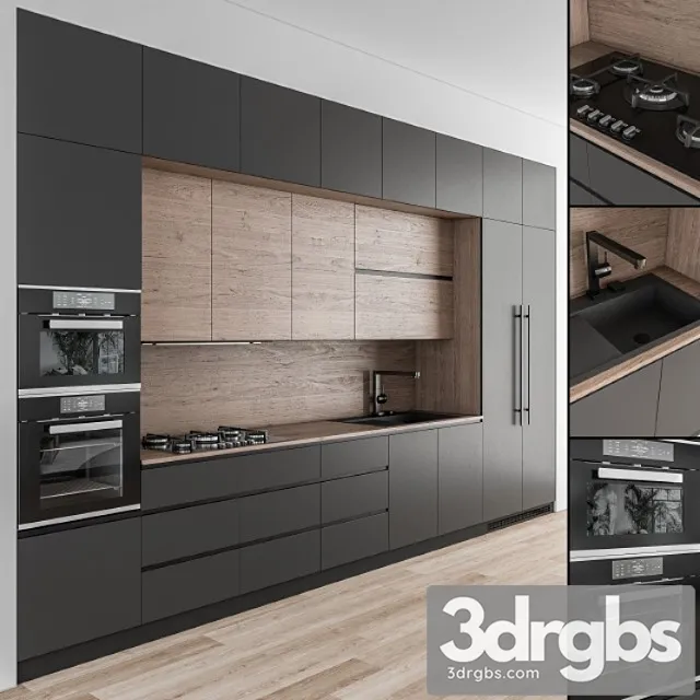 Kitchen modern – wood and black 49