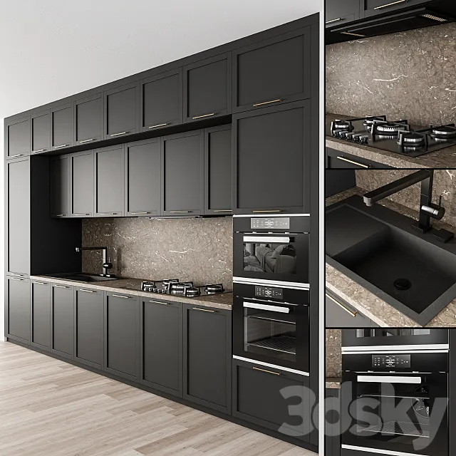 Kitchen Neo Classic – Black and Brown 29 3ds Max