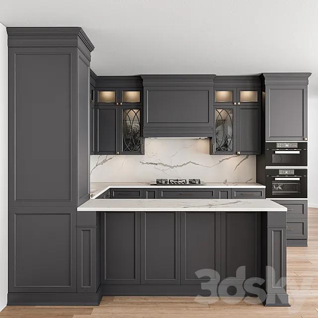 Kitchen Neo Classic Gray and White – Set 37 3DS Max Model