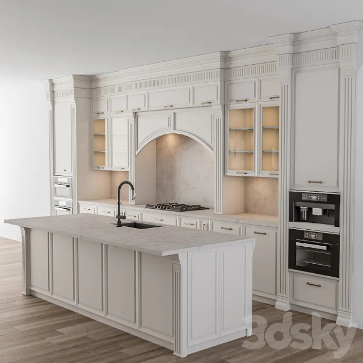 Kitchen Neo Classic White – Set 47 3DS Max Model