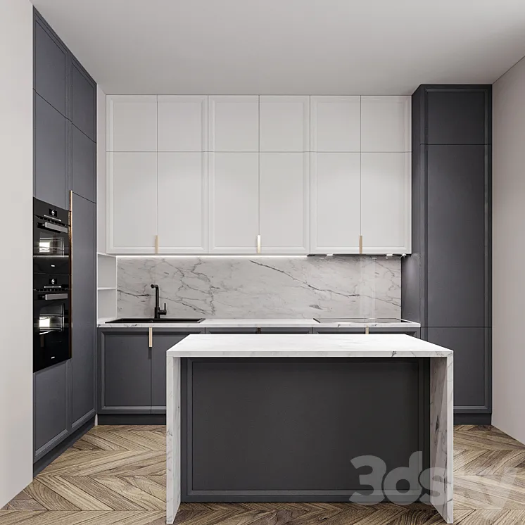Kitchen neoclassical 3DS Max