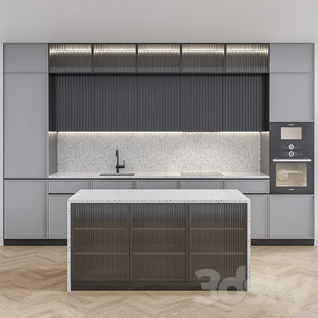 Kitchen No.1 – Gray Terazzo 3ds Max