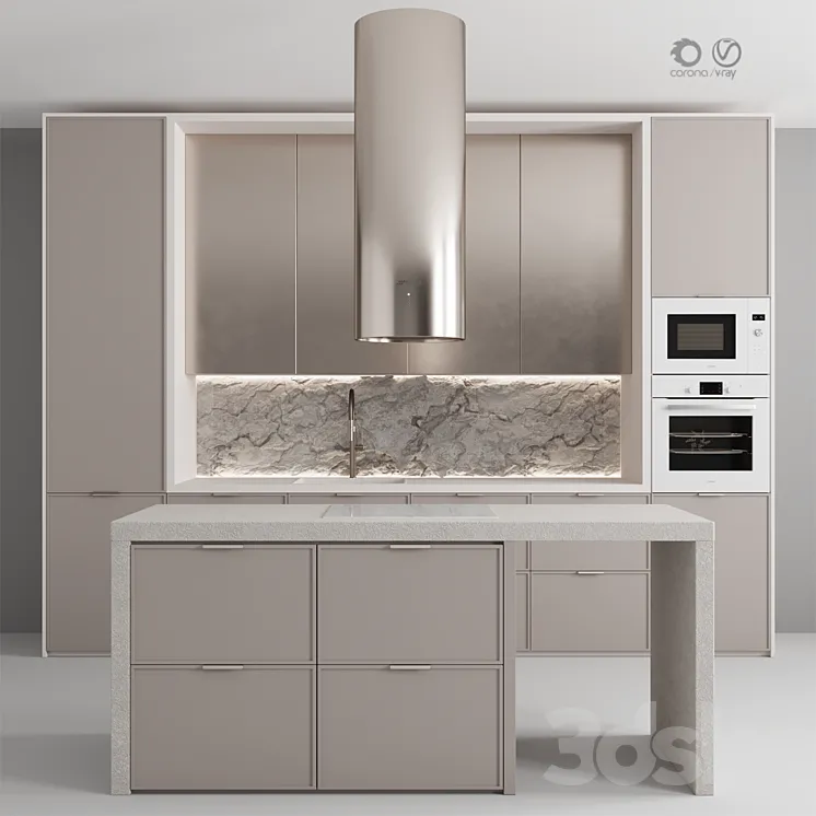 “Kitchen No. 108 “”Stone Beige””” 3DS Max Model