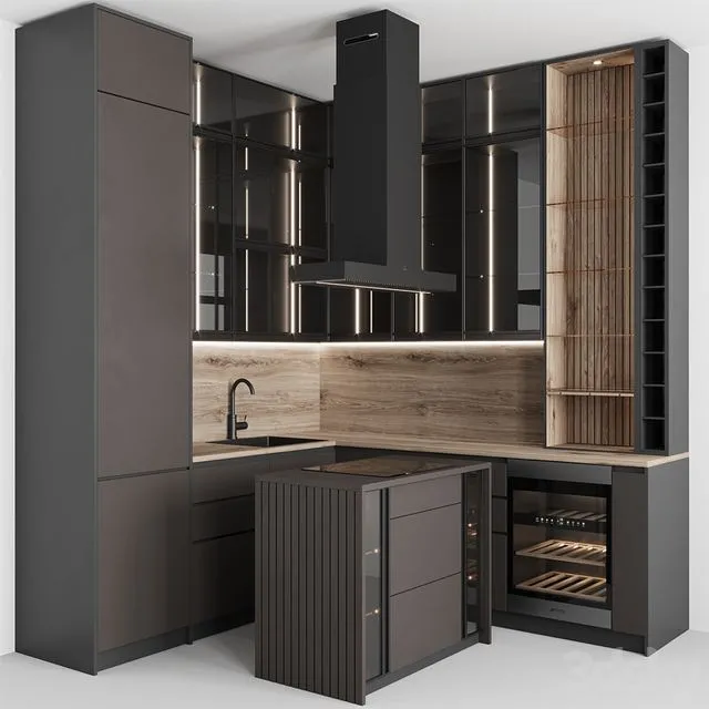 Kitchen No. 62 Chocolate 3dsMax Model