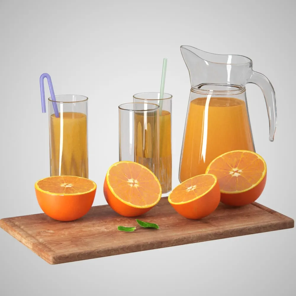kitchen – Orange set 3ds Max