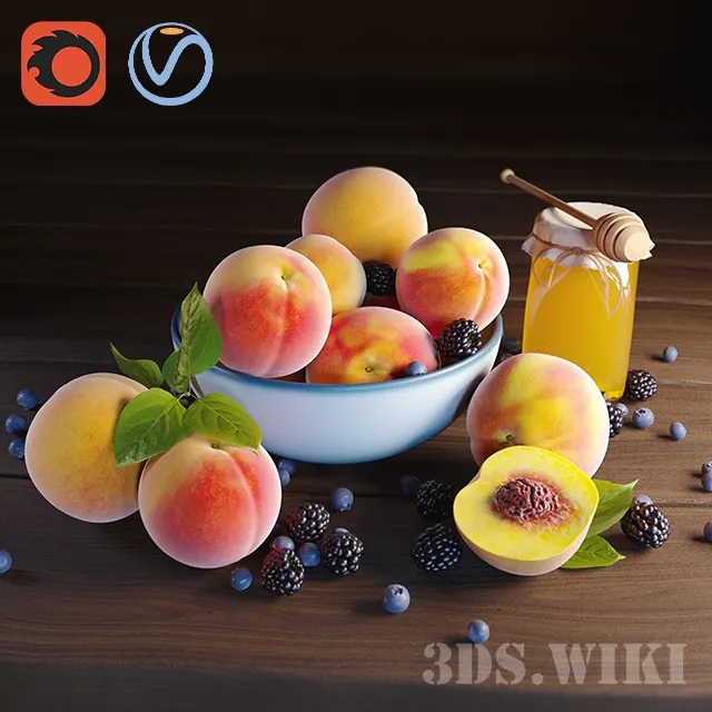kitchen – Peaches honey and berries 3ds Max