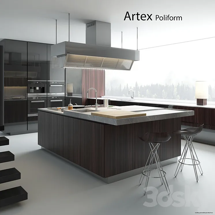 Kitchen Poliform Varenna Artex 2 3DS Max