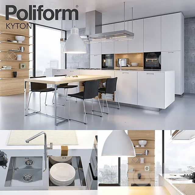 Kitchen Poliform Varenna Kyton (vray GGX corona PBR) 3ds Max