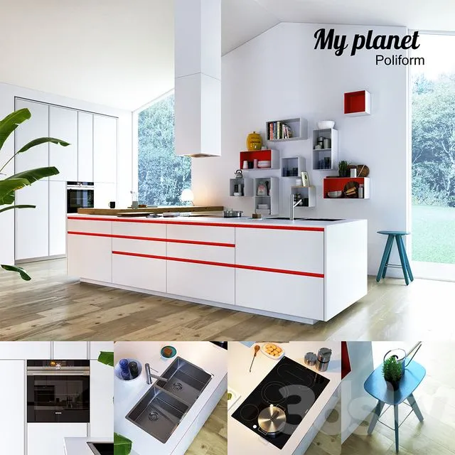 Kitchen Poliform Varenna My Planet 3 3dsMax Model