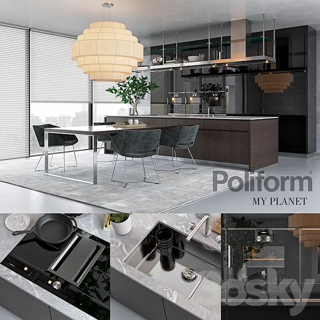 Kitchen Poliform Varenna My Planet (vray GGX. corona PBR) 3DSMax File