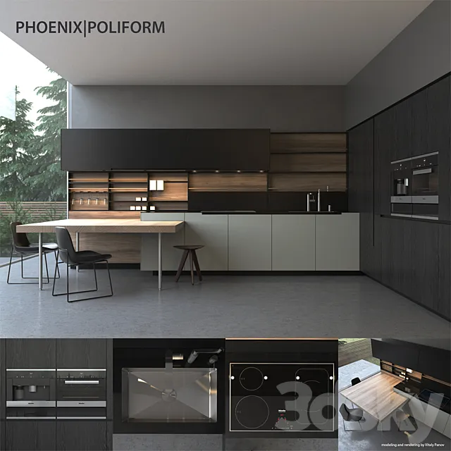 Kitchen Poliform Varenna Phoenix 3DSMax File