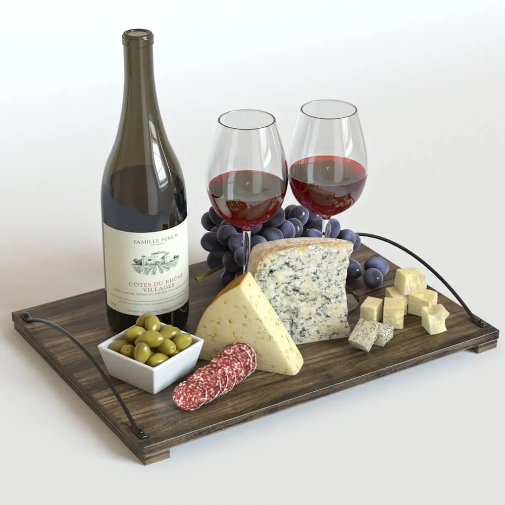 kitchen – Red wine set 6 3ds Max