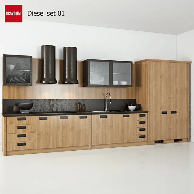 Kitchen Scavolini Diesel set 01 3DSMax File