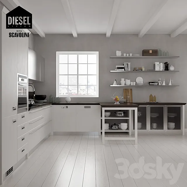 Kitchen Scavolini Diesel set 02 (V-ray3.6) 3ds Max