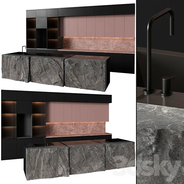 Kitchen Set 01 by Sherzod 3ds Max