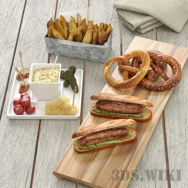kitchen – Set – food with bezels 3ds Max