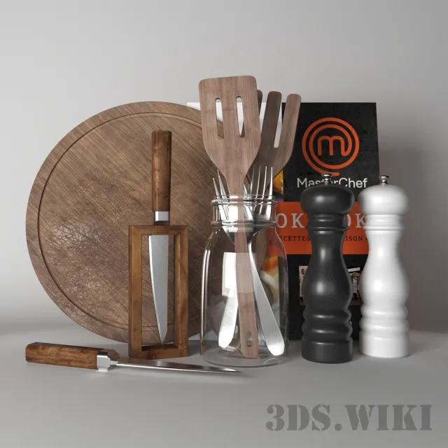 kitchen – set knife 3ds Max