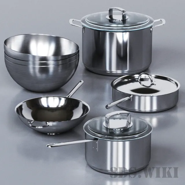 kitchen – Set of pots IKEA 365+ 3ds Max
