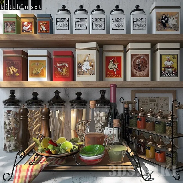 kitchen – Set of spices and seasonings 3ds Max