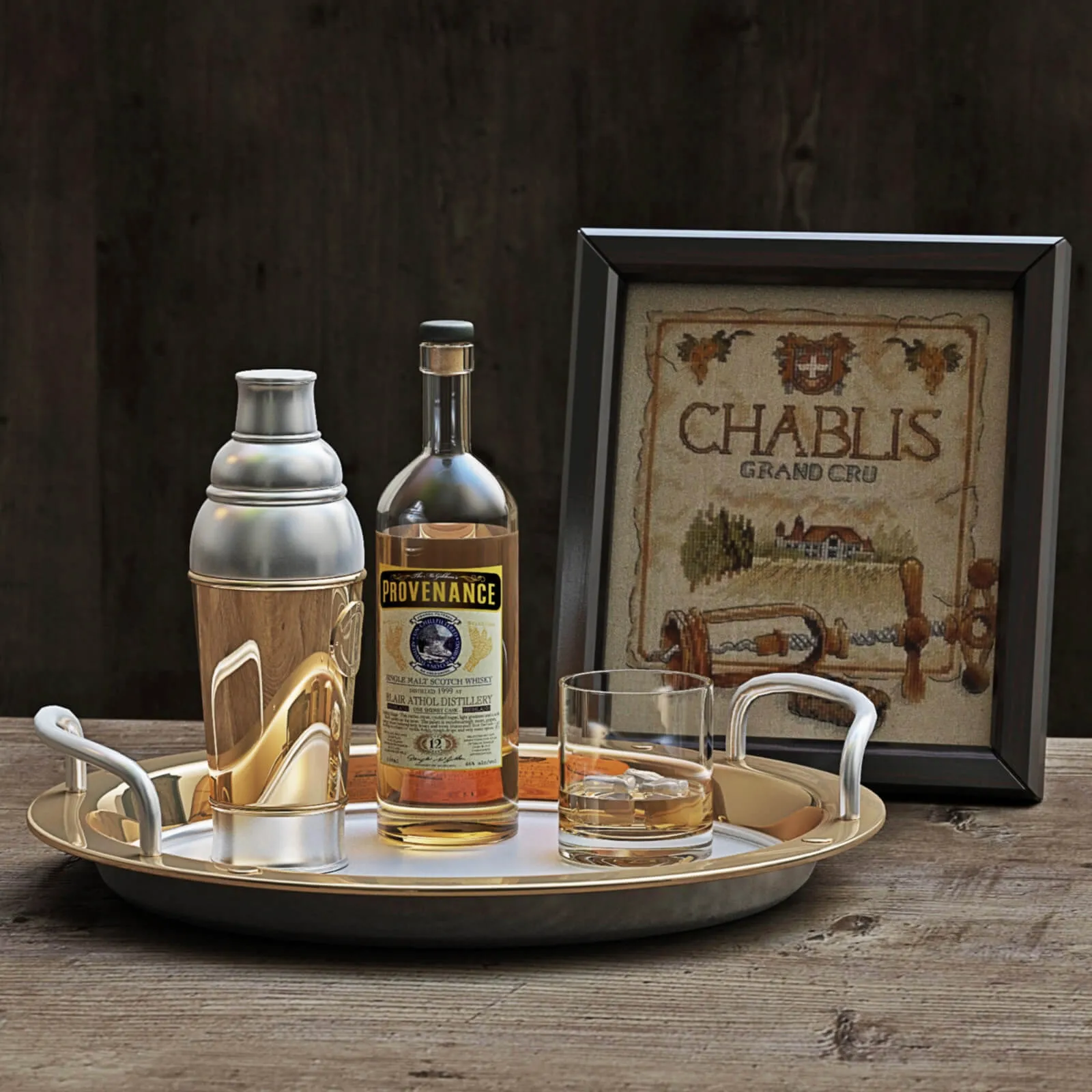 kitchen – Set of whisky 65 3ds Max