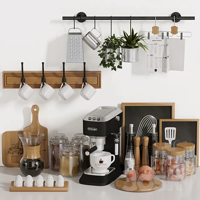 kitchen shelf accessories 3ds Max