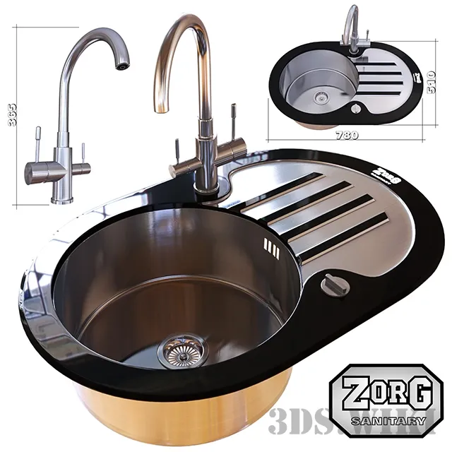 kitchen – Sink and mixer ZorG 3ds Max