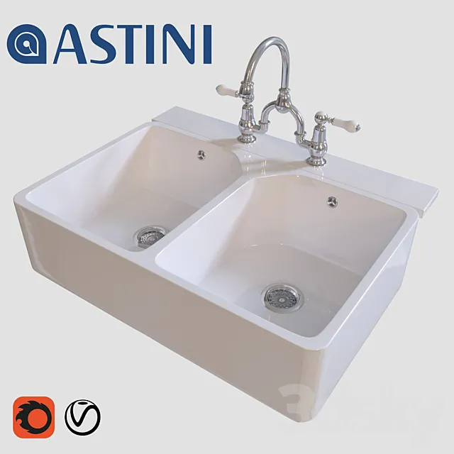 Kitchen Sink Astini Belfast 2 Bowl 3ds Max