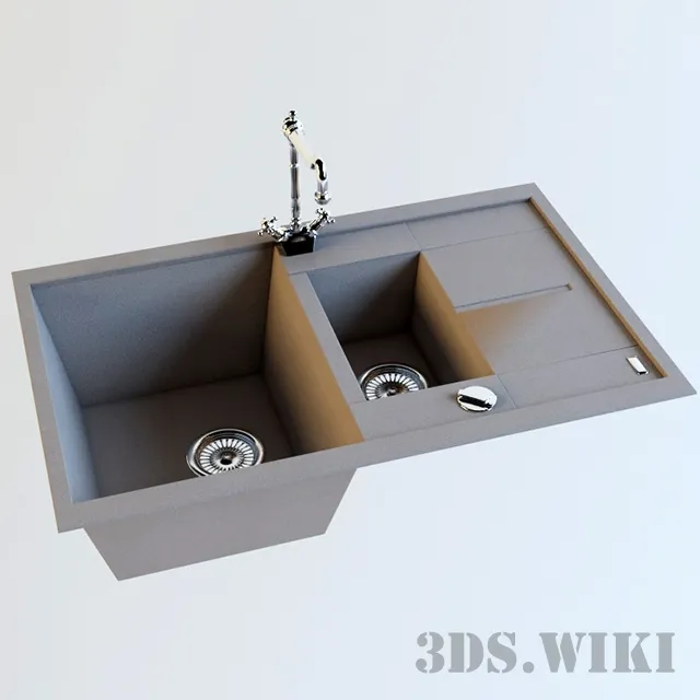 kitchen – Sink Blanco Metra 6S compact Mixer Blanco Tera 3ds Max