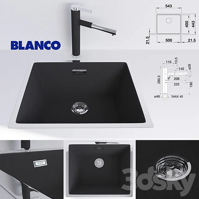 kitchen sink Blanco Subline 500-IF 3ds Max