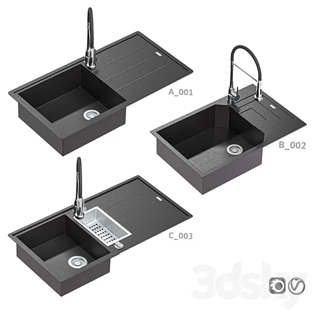 kitchen sink franke (3pak) 3dsMax Model