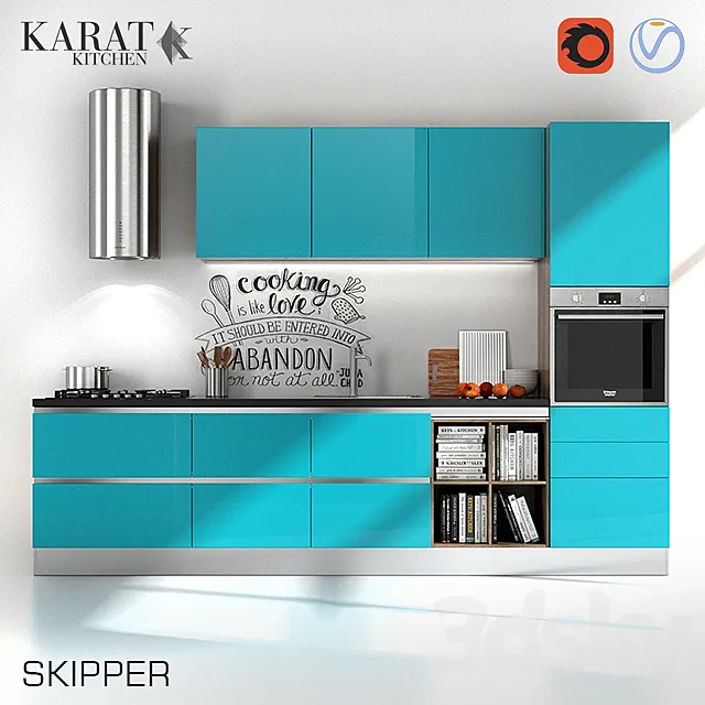 Kitchen Skipper (CYAN) from KaratKitchen 3DSMax File