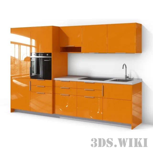 kitchen – Small orange kitchen 3ds Max