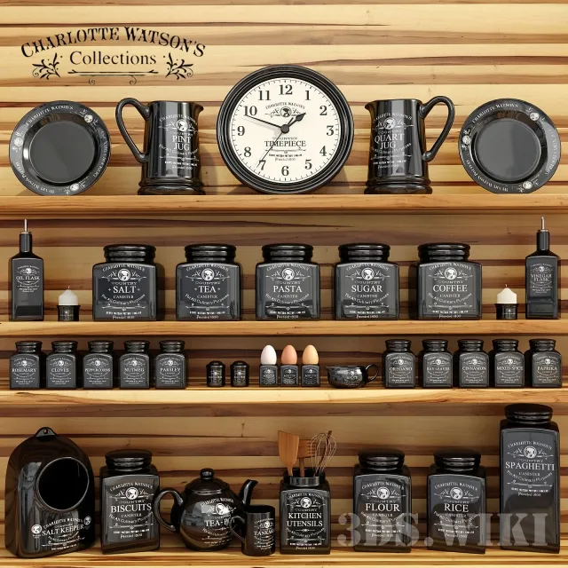kitchen – Spice Set Charlotte Watson Black 3ds Max