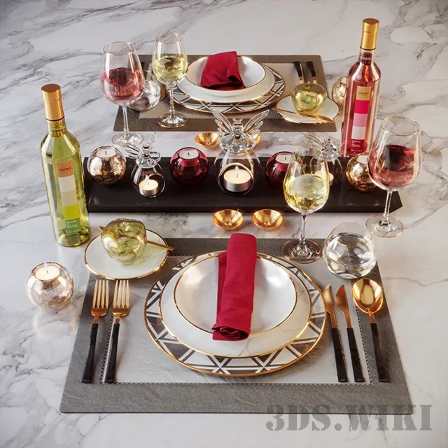 kitchen – Table setting Casa de Perrin Carrara 3ds Max