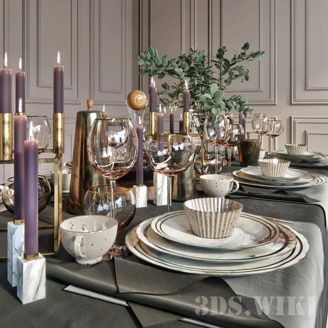 kitchen – Table setting. – Dishes 3ds Max