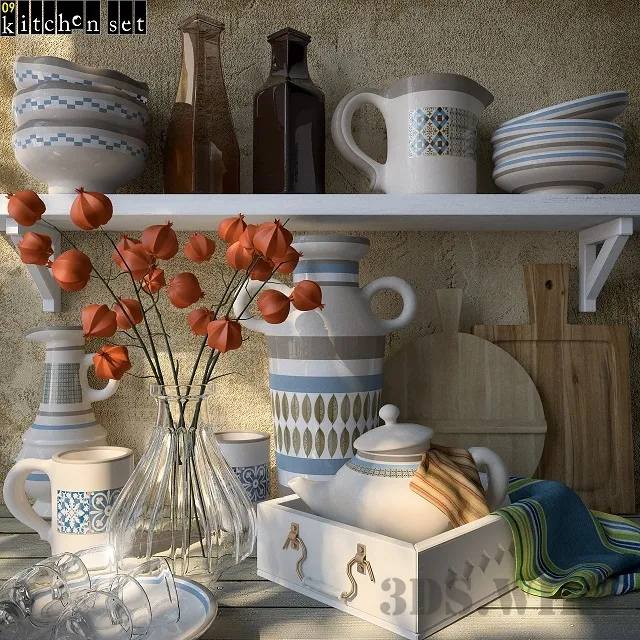kitchen – Tableware and decorations 3ds Max