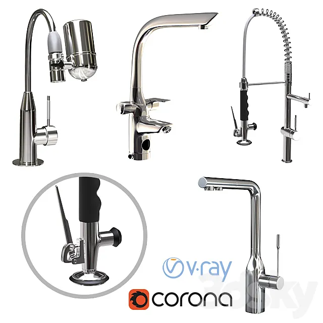 Kitchen taps 3DS Max Model