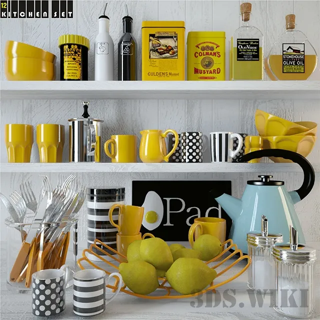 kitchen – Tea set spices and drinks 3ds Max